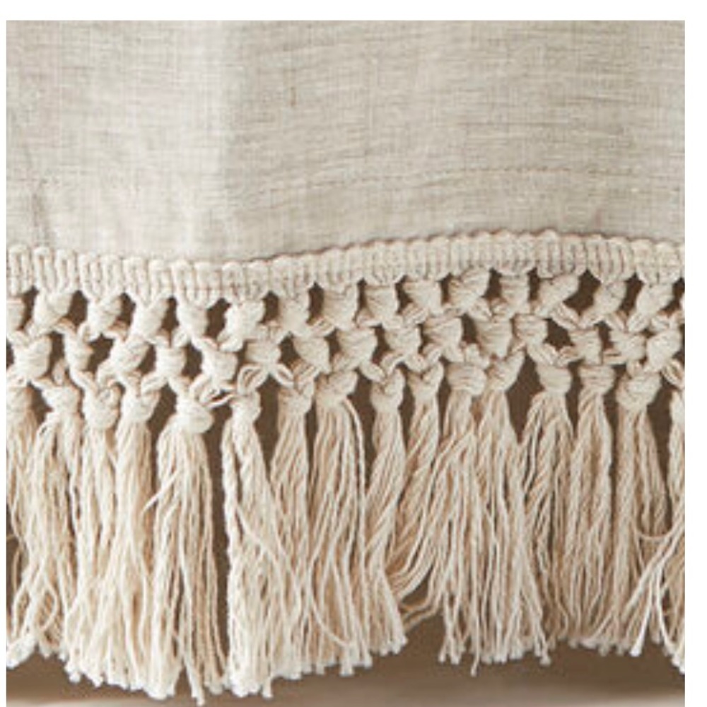 NEW! Serene & Lily Macrame Crib Skirt in Flax Linen